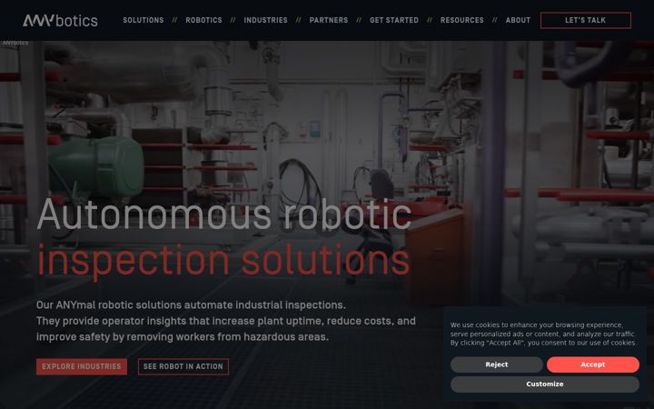 Screenshot of anybotics.com