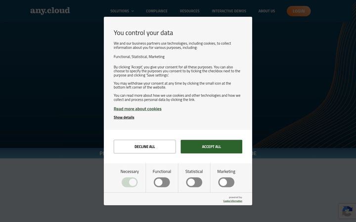 Screenshot of anycloud.dk