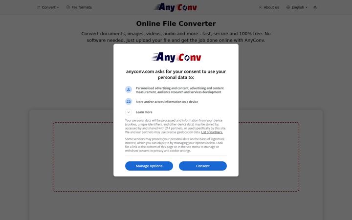 Screenshot of anyconv.com