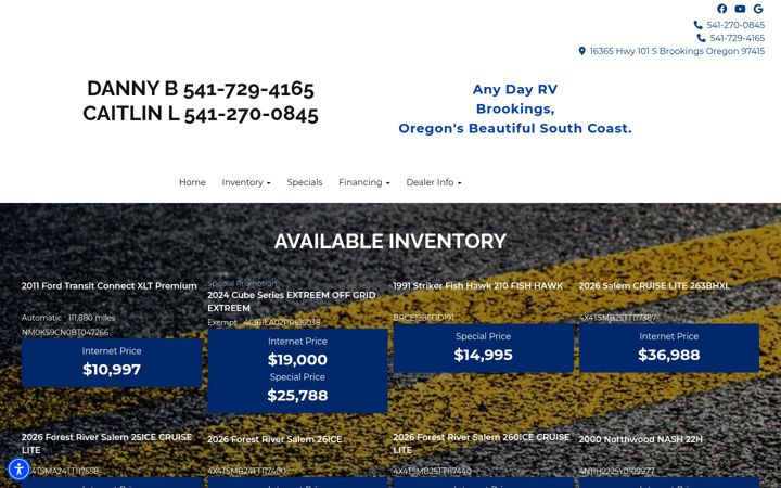 Screenshot of anydayrv.com
