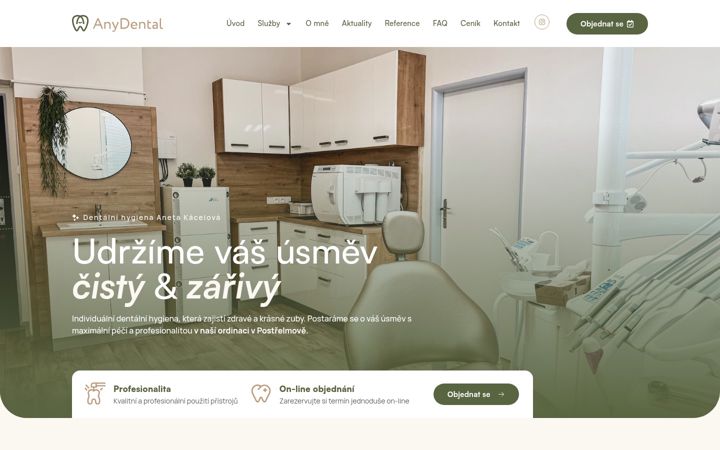 Screenshot of anydental.cz