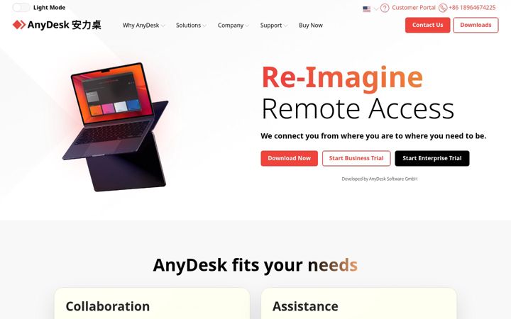 Screenshot ta' anydesk.com.cn