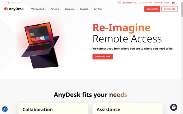 Screenshot of anydesk.com