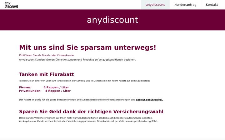 Screenshot of anydiscount.ch