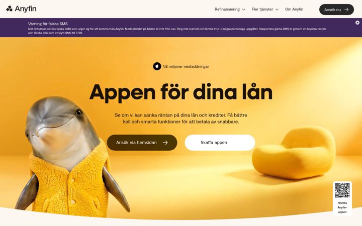 Snimka zaslona za anyfin.com