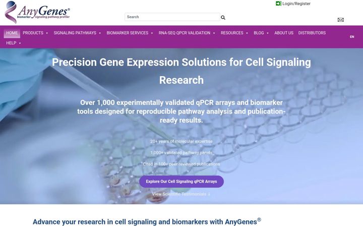 Screenshot of anygenes.com