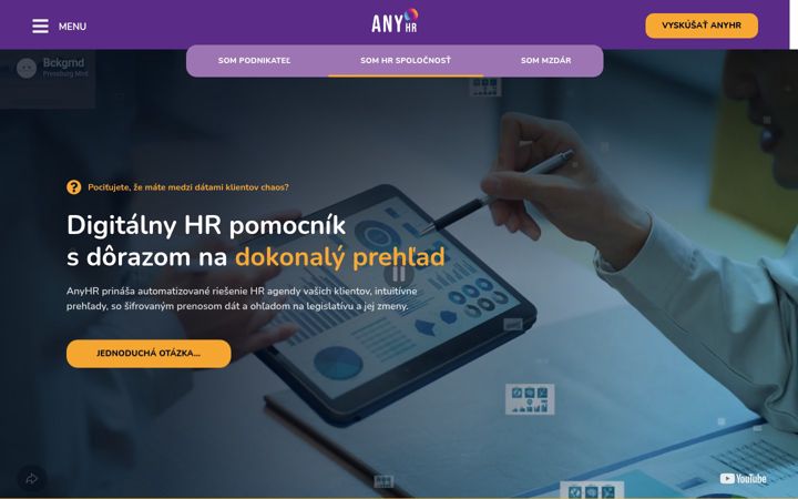 Screenshot di anyhr.eu