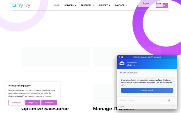 Snimka zaslona za anyity.com