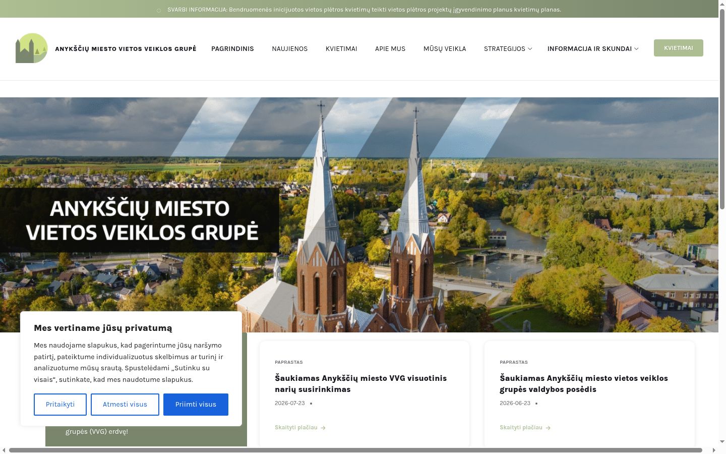 Screenshot des Einwilligungsbanners vor jeglicher Interaktion