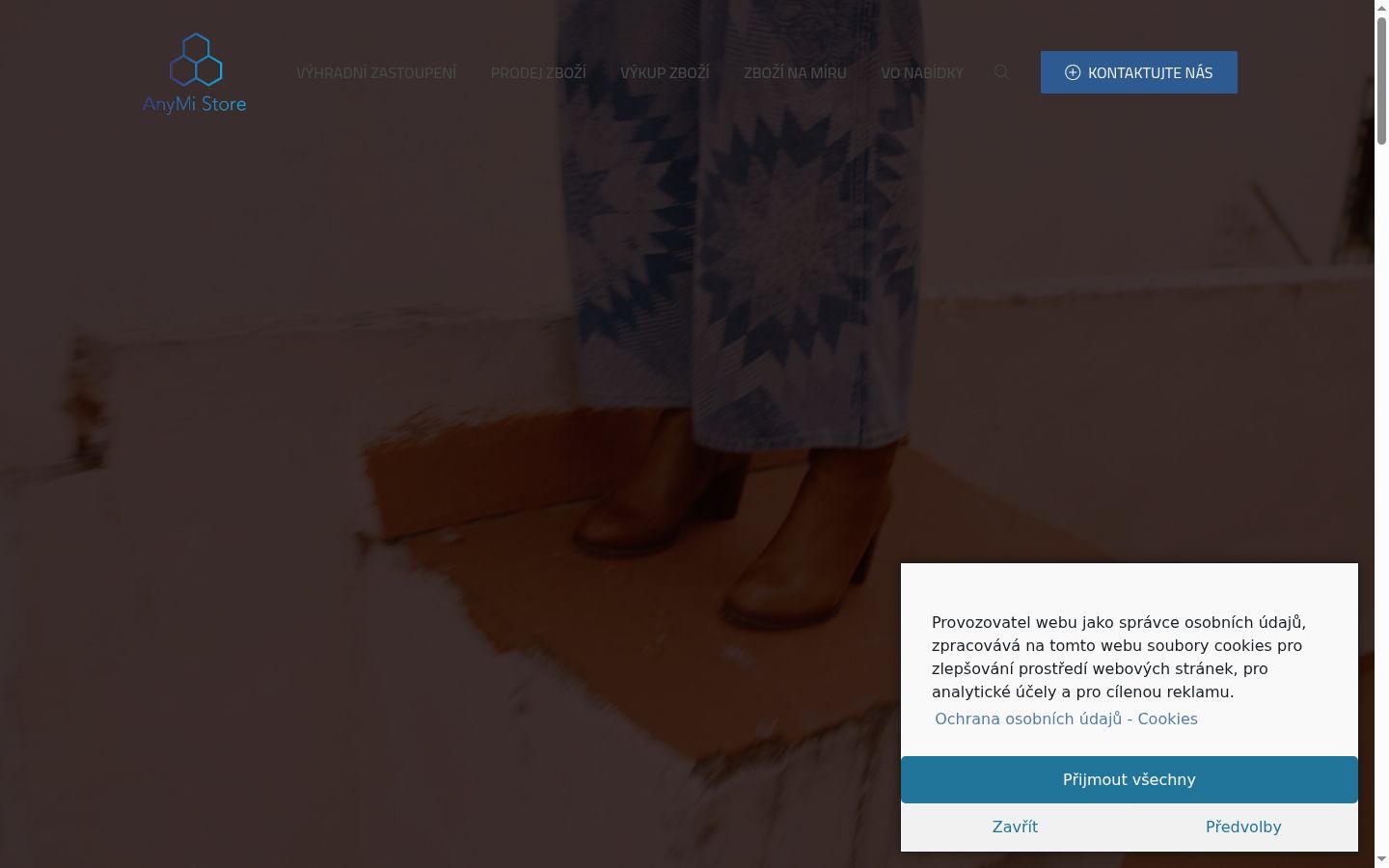 Captura de ecrã do banner de consentimento apresentado antes de qualquer interação