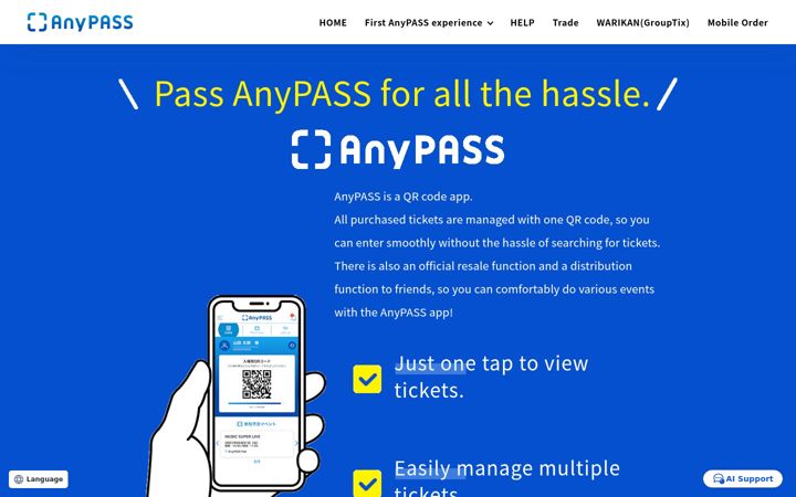 Skærmbillede af anypass.jp