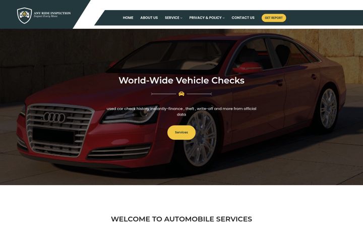 Posnetek zaslona anyrideinspection.com