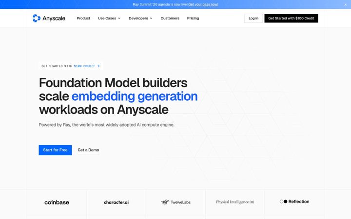 Screenshot of anyscale.com