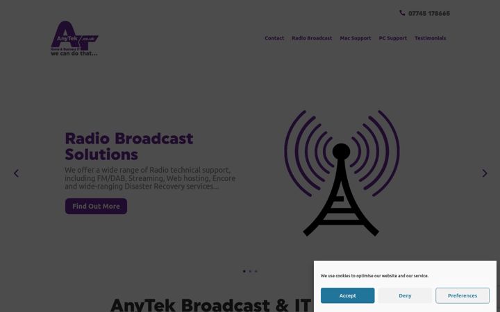 Screenshot of anytek.co.uk