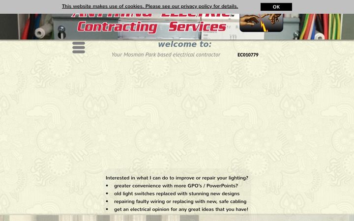 Screenshot of anythingelec.com.au