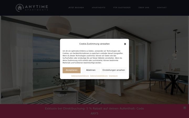Screenshot stránky anytime-apartments.de