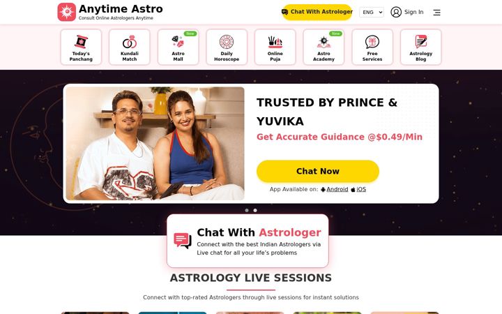 Screenshot of anytimeastro.com