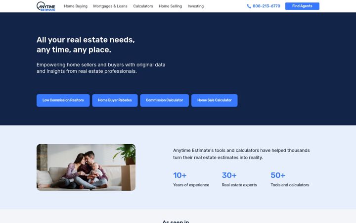 Screenshot of anytimeestimate.com