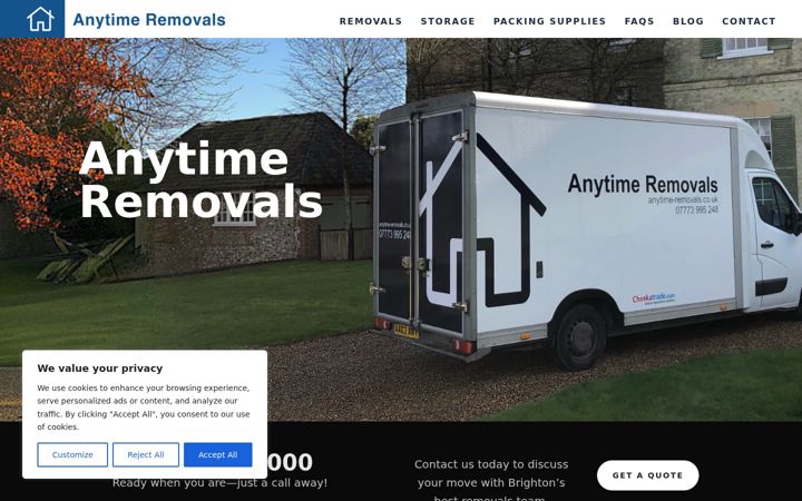 Screenshot of anytimeremovals.co.uk