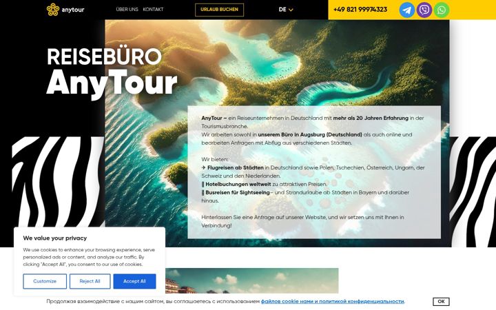 Screenshot of anytour.eu