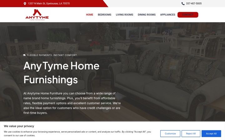 Screenshot di anytymehomefurnishings.com