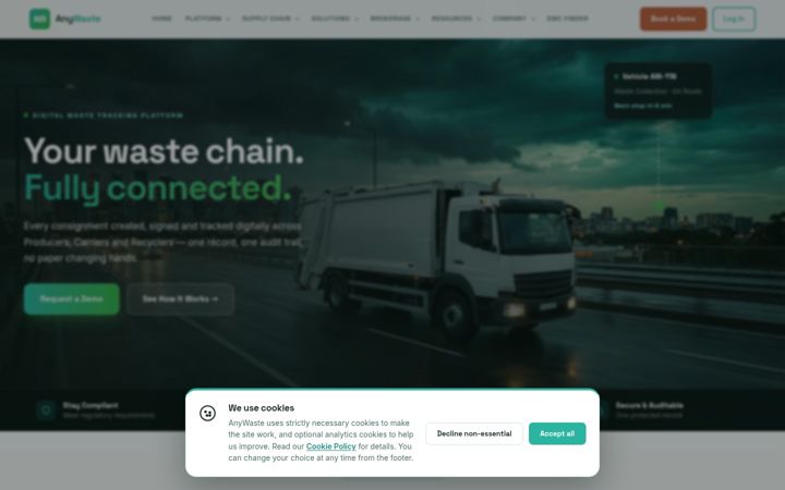 Screenshot of anywaste.com