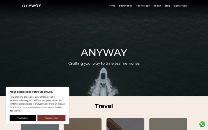 Screenshot stránky anyway-conciergerie.fr