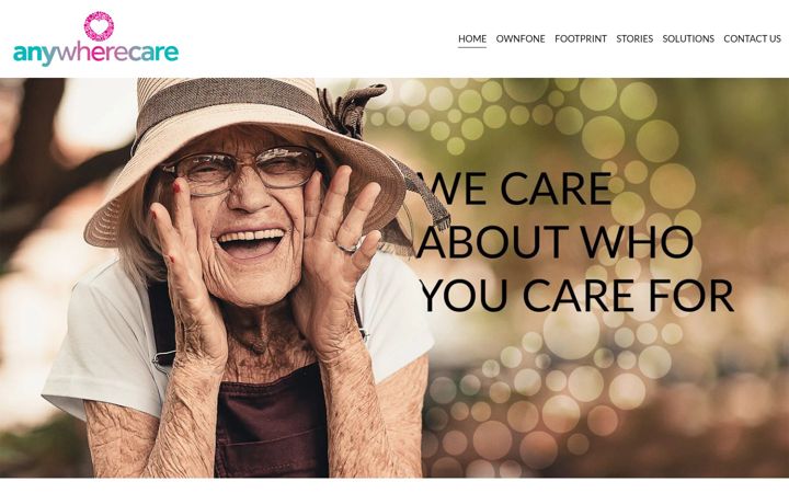 Screenshot of anywherecare.co.uk