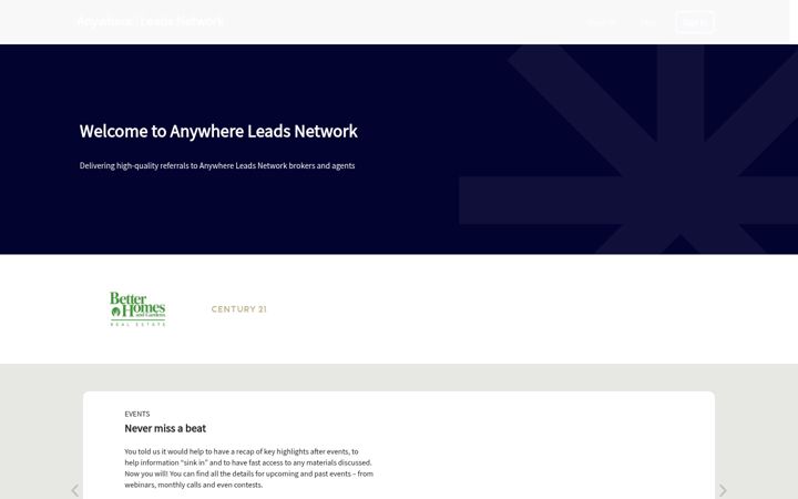 Skärmbild av anywhereleads.re
