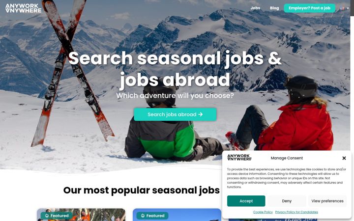 Ekrano kopija anyworkanywhere.com