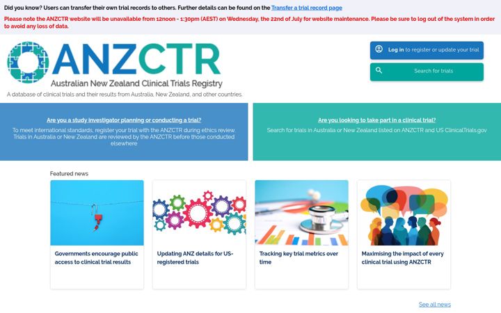 Képernyőkép: anzctr.org.au