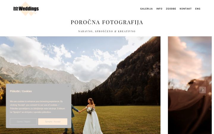 Ekrano kopija anzegodec-weddings.com