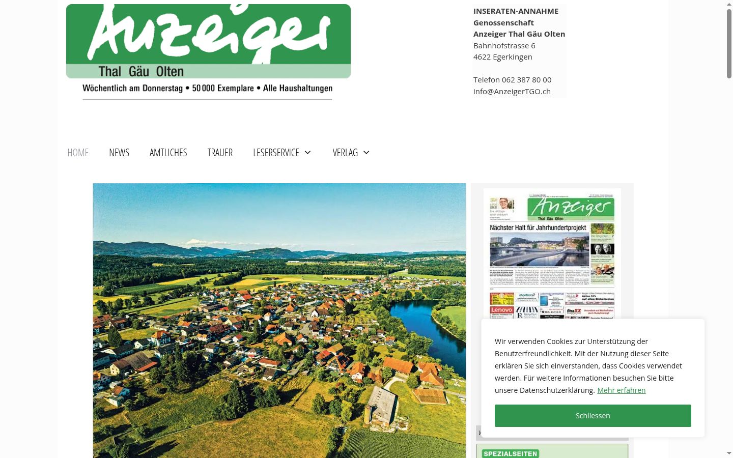Screenshot des Einwilligungsbanners vor jeglicher Interaktion
