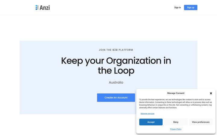 Screenshot di anzi.com.au