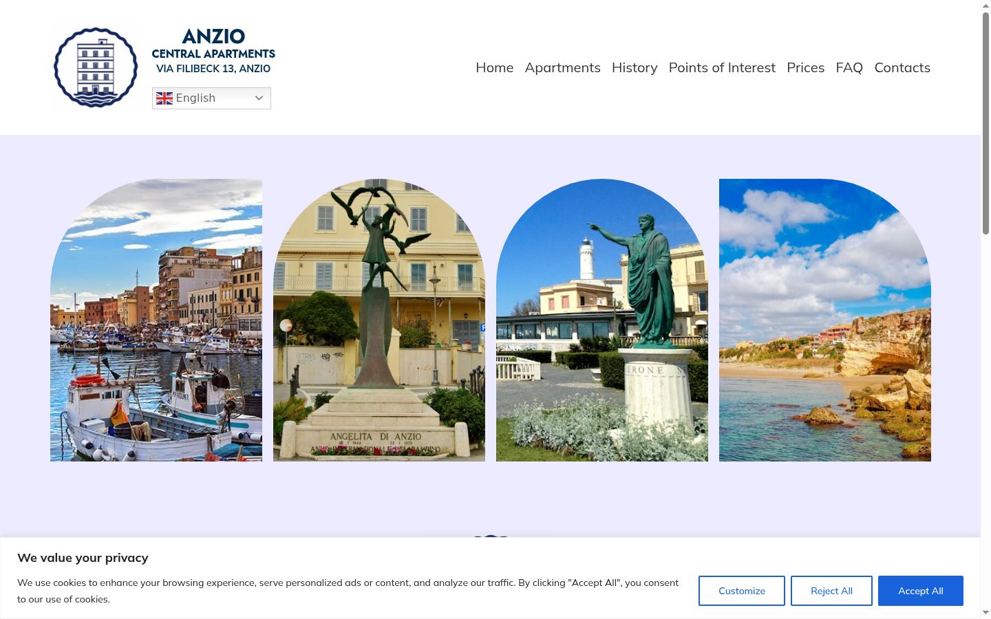 Screenshot del banner di consenso mostrato prima di qualsiasi interazione
