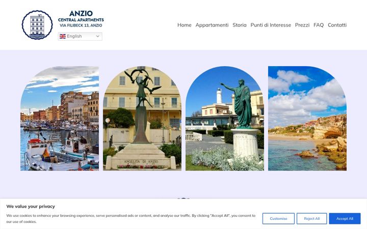 Screenshot di anziocentralapartments.it