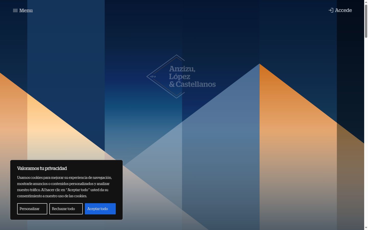 Screenshot of the consent banner shown before any interaction