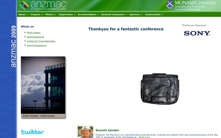 Screenshot of anzmac2009.org