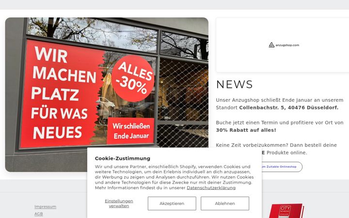 Screenshot of anzugshop.com