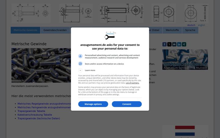 Screenshot of anzugsmoment.de