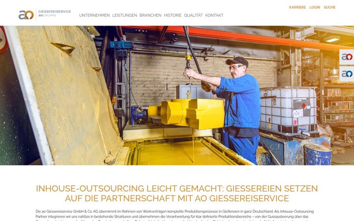 Screenshot of ao-giessereiservice.de