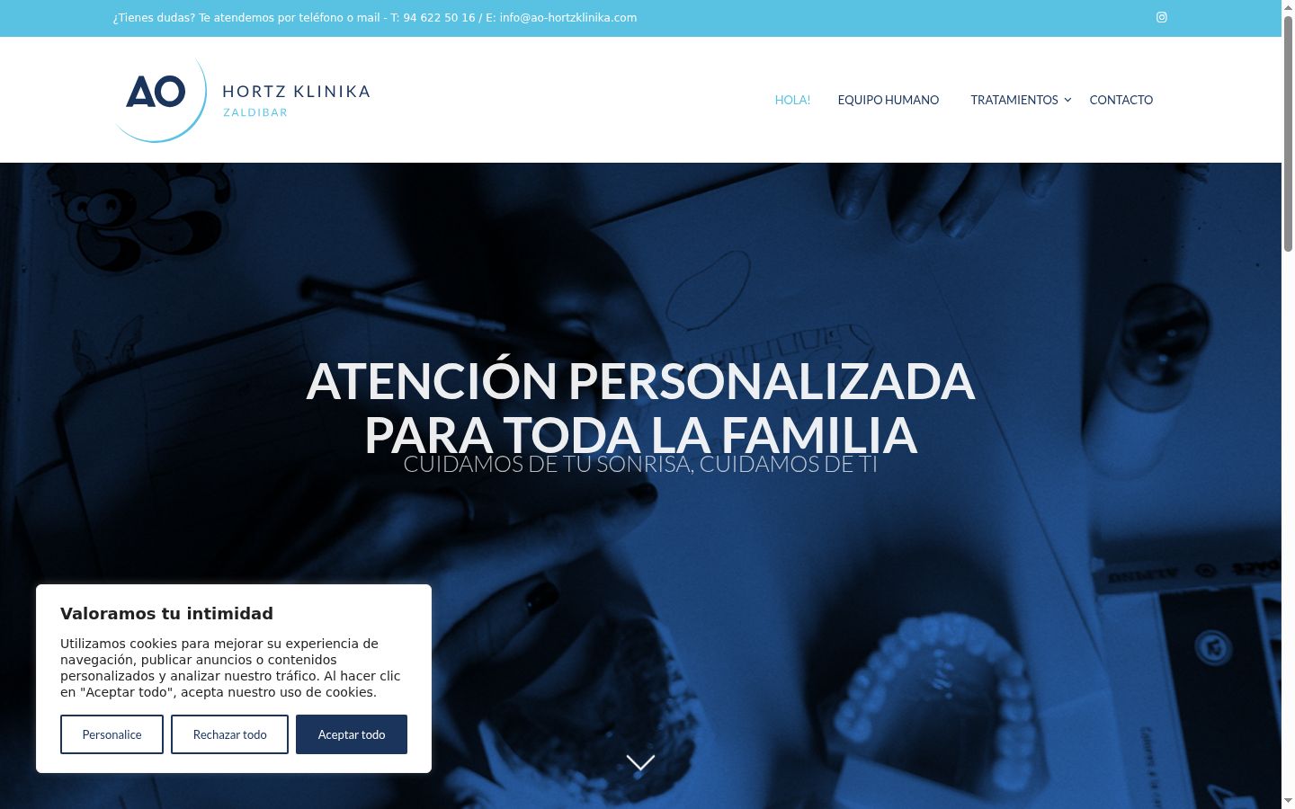 Screenshot of the consent banner shown before any interaction