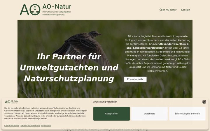 Skärmbild av ao-natur.de