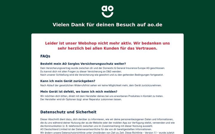 Screenshot of ao.de