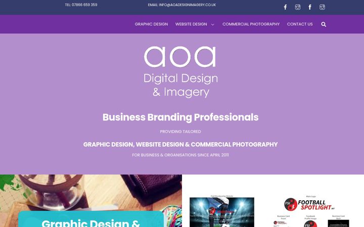 Screenshot of aoadesignimagery.co.uk