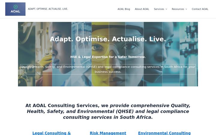Screenshot of aoal.co.za
