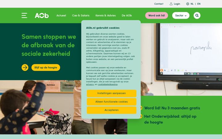 Screenshot of aob.nl
