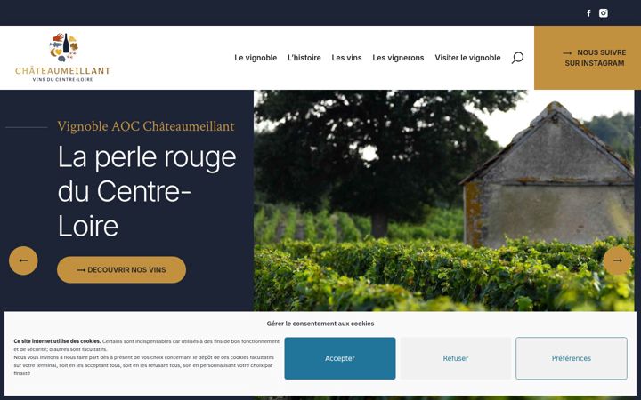 Screenshot di aoc-chateaumeillant.fr