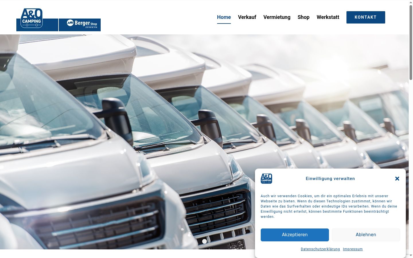 Screenshot del banner di consenso mostrato prima di qualsiasi interazione