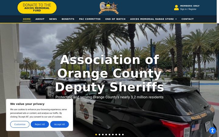 Screenshot of aocds.org
